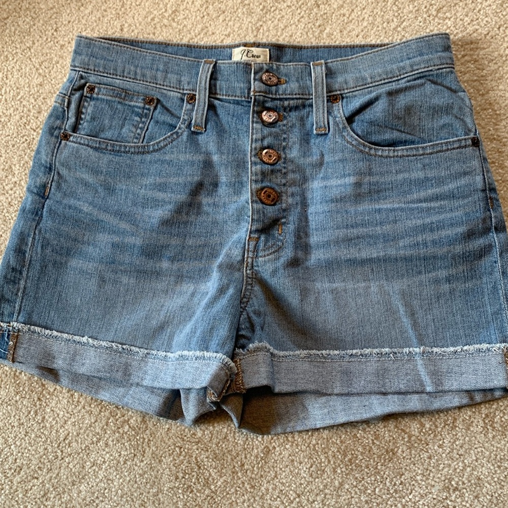 NWT J.Crew high rise denim short with button fly, women’s 28